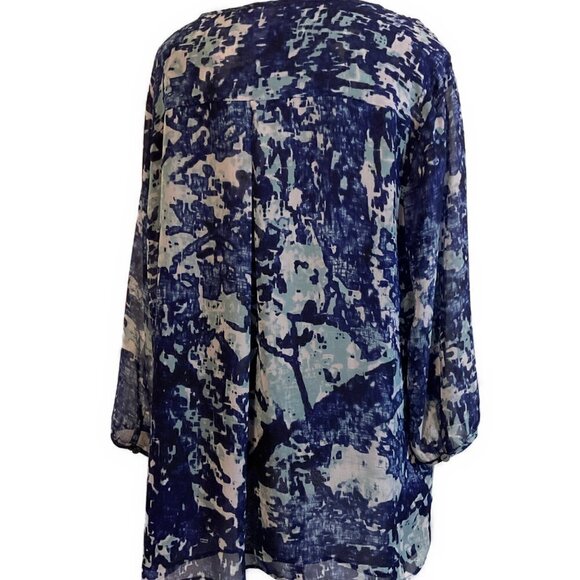 Coldwater Creek Blue/Navy Blouse - sz 16 - Picture 2 of 5